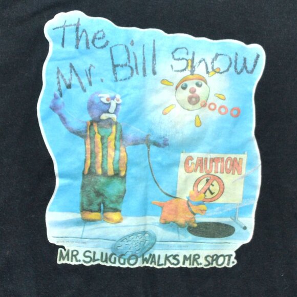 The Mr Bill Show Short Sleeve Crew Neck T Shirt Black Mr Sluggo Vintage SNL - Picture 2 of 2